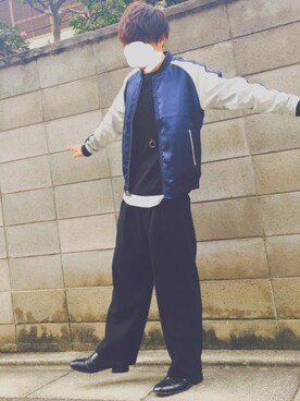 「RAGEBLUE（レイジブルー）の＜トレンドのロング丈＞ワッフルロングカットソー/733404（Tシャツ/カットソー）」を使った、kouuu_9さん（メンズ・170cm）の秋コーディネート