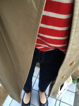 「A.P.C.」｜「アイテム（ステンカラーコート）」を使った、さとうさんさん（レディース・158cm）の冬コーディネート