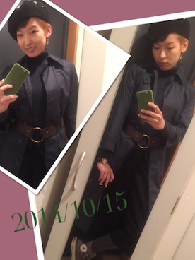 「Yves Saint Laurent（イヴサンローラン）のアイテム（ダウンジャケット/コート）」を使った、森部友梨さん（レディース・168cm）の秋コーディネート