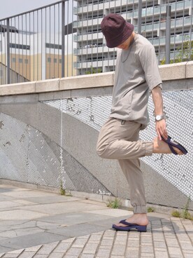 「RYU（リュー）のアイテム（トップス）」を使った、おくだゆうきさん（メンズ・177cm）の春コーディネート