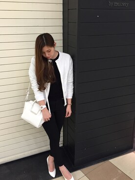 「AZUL by moussy（アズールバイマウジー）のアイテム（ブルゾン）」を使った、Mai Sakaguchiさん（レディース・166cm）の春コーディネート