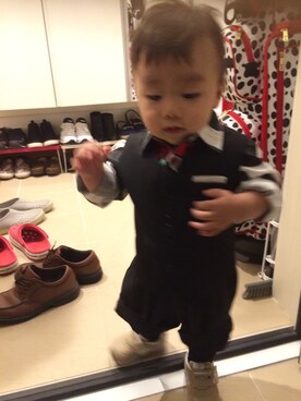 「アイテム（セットアップ）」を使った、SiONさん（キッズ・70cm）の秋コーディネート