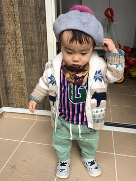 「babygap」｜「アイテム（その他アウター）」を使った、SiONさん（キッズ・80cm）の冬コーディネート