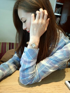 「アイテム（アナログ腕時計、ピンク系）」を使った、ISBITさん（レディース・164cm）の春コーディネート