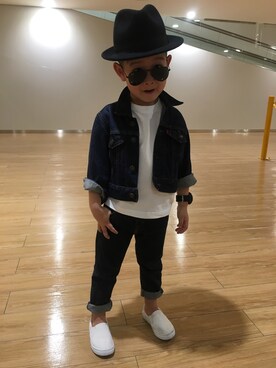 「EDWIN（エドウィン）のアイテム（デニムジャケット）」を使った、SERENさん（キッズ・110cm）の春コーディネート