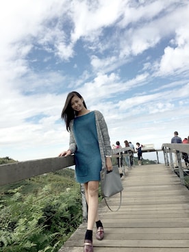 「Lulus（-）のアイテム（ピーコート）」を使った、Laura Linさん（レディース・164cm）の秋コーディネート