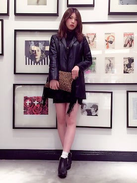 「アイテム（クラッチバッグ）」を使った、eatme-staffさん（レディース・168cm）の冬コーディネート