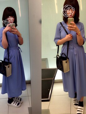 「アイテム（アナログ腕時計、ピンク系）」を使った、彩香さん（レディース・162cm）の秋コーディネート