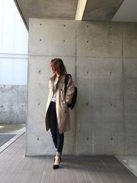 「TODAYFUL（トゥデイフル）のUseful UネックTシャツ（Tシャツ/カットソー）」を使った、..natsu..さん（レディース・158cm）の春コーディネート