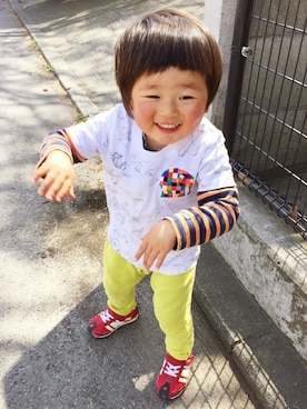 「アイテム（Tシャツ/カットソー）」を使った、graniph ZOZOTOWN KIDS STAFFさん（キッズ・100cm）の春コーディネート