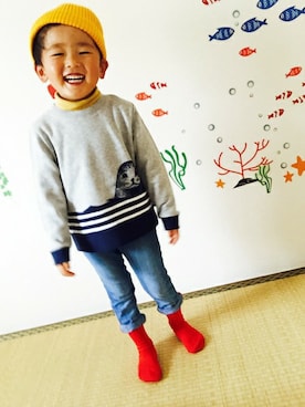 「アイテム（スウェット）」を使った、graniph ZOZOTOWN KIDS STAFFさん（キッズ・100cm）の冬コーディネート