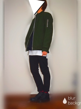 「ベロア」｜「アイテム（MA-1）」を使った、ken_jiさん（メンズ・165cm）の秋コーディネート