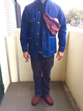 「MANASTASH（マナスタッシュ）のアイテム（ベスト）」を使った、COBYさん（メンズ・178cm）の秋コーディネート