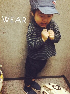 「フード」｜airplaneloveさん（キッズ・90cm）の秋コーディネート