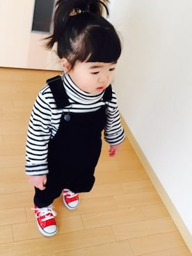 「オールスター」｜「アイテム（サロペット/オーバーオール）」を使った、yuiさん（キッズ・90cm）の冬コーディネート
