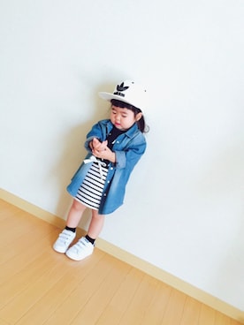 「ボーダースカート」｜「アイテム（その他）」を使った、yuiさん（キッズ・90cm）の春コーディネート