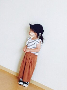 「肩フリル」｜「アイテム（その他）」を使った、yuiさん（キッズ・90cm）の夏コーディネート