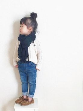 「ブラックウォッチ」｜「アイテム（その他）」を使った、yuiさん（キッズ・90cm）の秋コーディネート