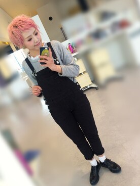 「フェリシモ（フェリシモ）のアイテム（サロペット/オーバーオール）」を使った、Ryo❁さん（レディース・159cm）の冬コーディネート
