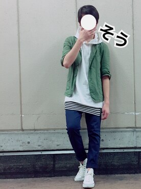 「CONVERSE（コンバース）のALL STAR HI（スニーカー）」を使った、そうさん（メンズ・177cm）の秋コーディネート