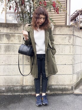 「note et silence （ノートエシロンス）のアイテム（モッズコート）」を使った、mizuhoさん（レディース・156cm）の冬コーディネート