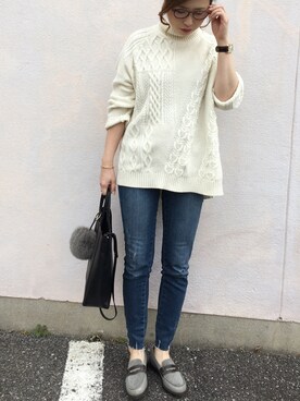 「UNITED ARROWS（ユナイテッドアローズ）のアイテム（チャーム）」を使った、mizuhoさん（レディース・156cm）の秋コーディネート