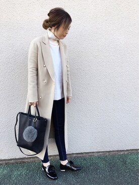 「UNITED ARROWS（ユナイテッドアローズ）のアイテム（チャーム）」を使った、mizuhoさん（レディース・156cm）の冬コーディネート