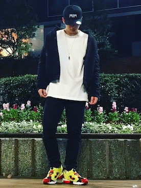 「YEEZUS（イーザス）のアイテム」を使った、SpongeNobuさん（メンズ・174cm）の冬コーディネート