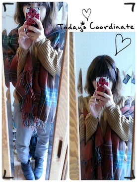 「グレーパンツ」｜maimaiko☺さん（レディース・163cm）の冬コーディネート