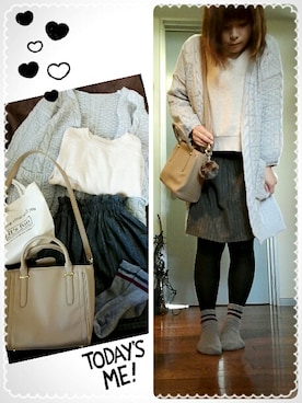 「バルーンスリーブ」｜maimaiko☺さん（レディース・163cm）の冬コーディネート