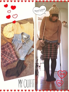 「2月WEARバレンタインカラー(赤or茶)」｜maimaiko☺さん（レディース・163cm）の冬コーディネート