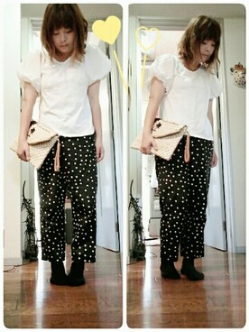 「バルーンスリーブ」｜maimaiko☺さん（レディース・163cm）の夏コーディネート