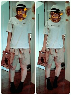 「ROOTOTE（ルートート）のアイテム（ハンドバッグ）」を使った、maimaiko☺さん（レディース・163cm）の夏コーディネート