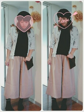 「羽織り」｜「アイテム（ハンチング/ベレー帽）」を使った、maimaiko☺さん（レディース・163cm）の秋コーディネート