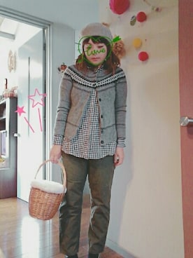 「ベレー帽推奨委員会」｜「アイテム（チノパンツ）」を使った、maimaiko☺さん（レディース・163cm）の秋コーディネート