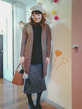 「ベレ女」｜「アイテム（その他）」を使った、maimaiko☺さん（レディース・163cm）の冬コーディネート