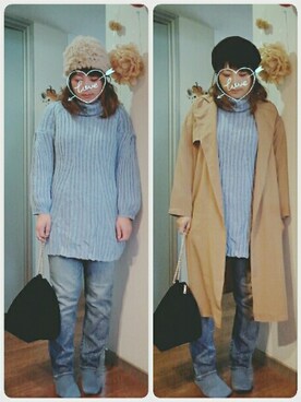 「バルーンスリーブ」｜maimaiko☺さん（レディース・163cm）の冬コーディネート