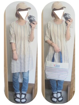 「アイテム（シャツワンピース）」を使った、な な す けさん（レディース・164cm・20代）の秋コーディネート