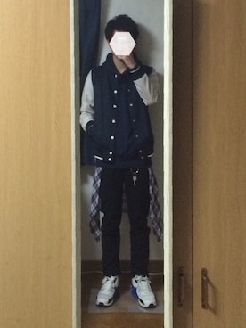 「UNITED ARROWS（ユナイテッドアローズ）のアイテム（スタジャン）」を使った、Y. Kurodaさん（メンズ・167cm）の冬コーディネート