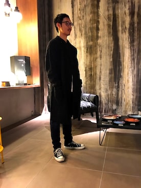 「DIESEL（ディーゼル）のアイテム（ニット/セーター、ブラウン系）」を使った、UENTSUさん（メンズ・170cm）の秋コーディネート