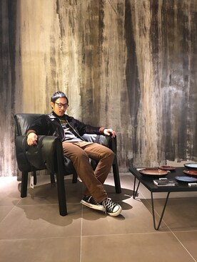 「DIESEL（ディーゼル）のアイテム（ブルゾン）」を使った、UENTSUさん（メンズ・170cm・30代）の秋コーディネート