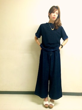 「AS KNOW AS PINKY（アズノゥアズピンキー）のアイテム」を使った、Nさん（レディース・168cm）の夏コーディネート