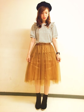 「AS KNOW AS PINKY（アズノゥアズピンキー）のアイテム」を使った、Nさん（レディース・168cm）の夏コーディネート