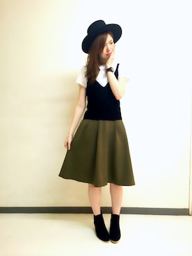 「AS KNOW AS PINKY（アズノゥアズピンキー）のアイテム（帽子）」を使った、Nさん（レディース・168cm）の夏コーディネート