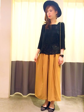 「AS KNOW AS PINKY（アズノゥアズピンキー）のアイテム（トップス）」を使った、Nさん（レディース・168cm）の秋コーディネート