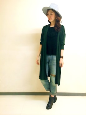 「ビンテージデニム」｜「アイテム（ブーツ）」を使った、Nさん（レディース・168cm）の秋コーディネート