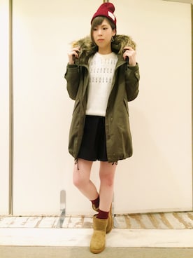 「AS KNOW AS PINKY（アズノゥアズピンキー）のアイテム（モッズコート）」を使った、Nさん（レディース・168cm）の秋コーディネート
