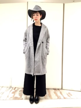 「AS KNOW AS PINKY（アズノゥアズピンキー）のアイテム（チェスターコート）」を使った、Nさん（レディース・168cm）の秋コーディネート