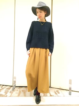 「AS KNOW AS PINKY（アズノゥアズピンキー）のアイテム」を使った、Nさん（レディース・168cm）の秋コーディネート