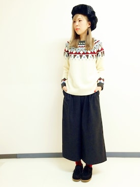 「AS KNOW AS PINKY（アズノゥアズピンキー）のアイテム（トップス）」を使った、Nさん（レディース・168cm）の冬コーディネート